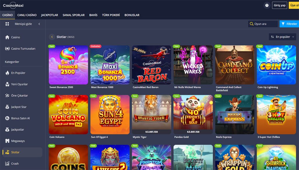 casino maxi slot oyunları
