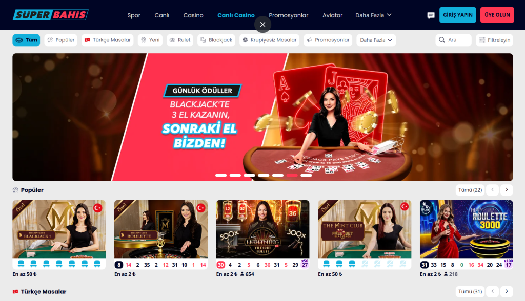 süperbahis canlı casino